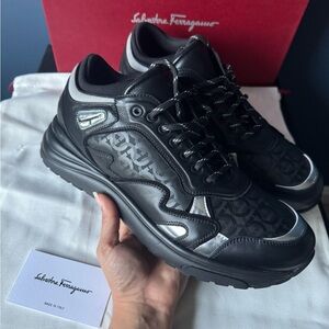 Salvatore Ferragamo Men Noe Black Sneaker 9.5